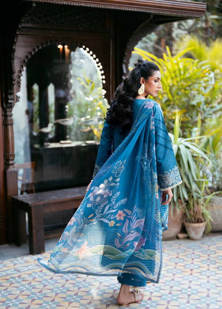 Florent Unstitched Embroidered Luxury Lawn 3 Piece Suit FL26FLL FZ-2A - Eid Collection