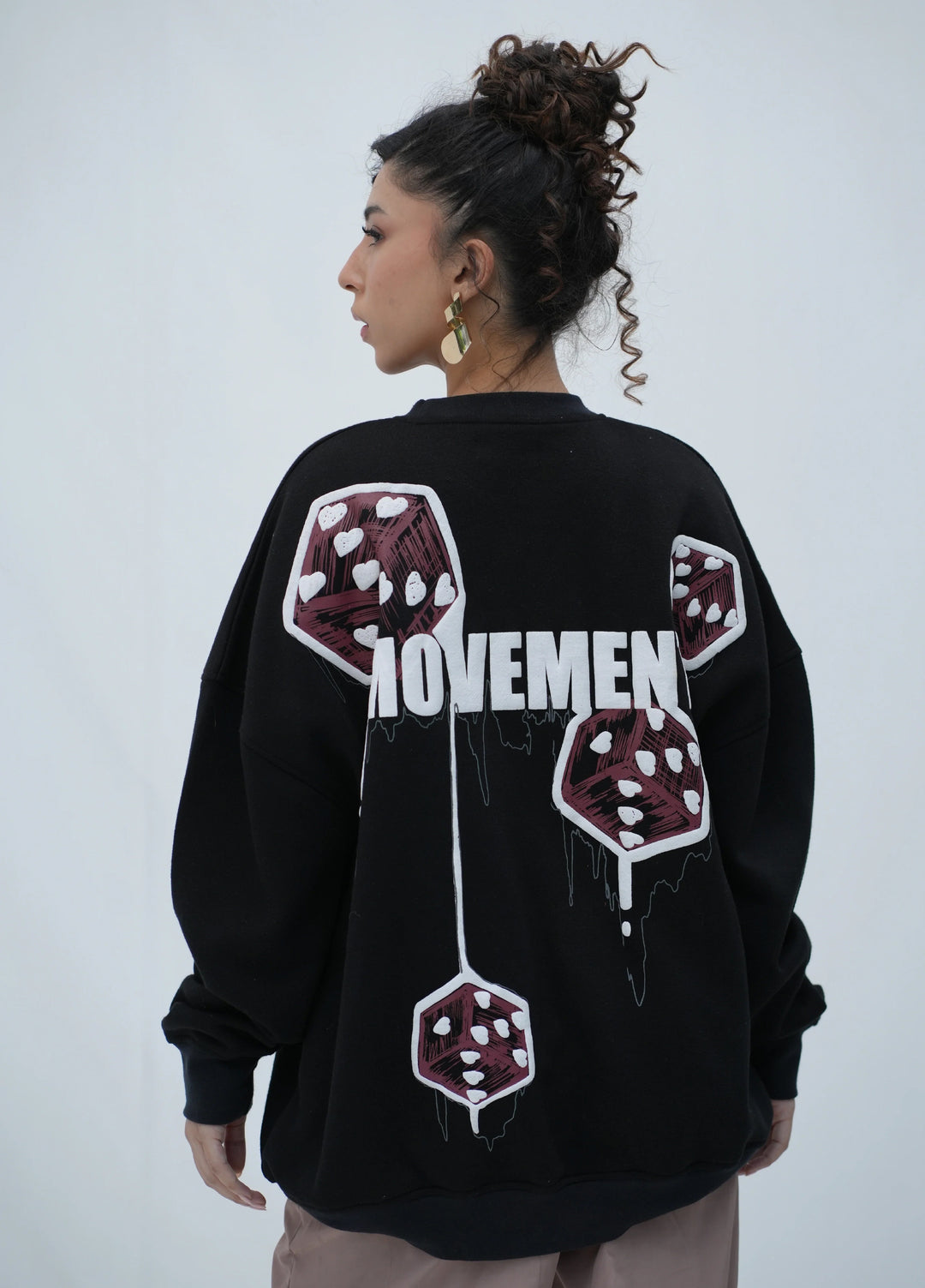 Movement Unisex Western 1 Piece Printed Fleece Dice Crew Sweat - Winter Collection