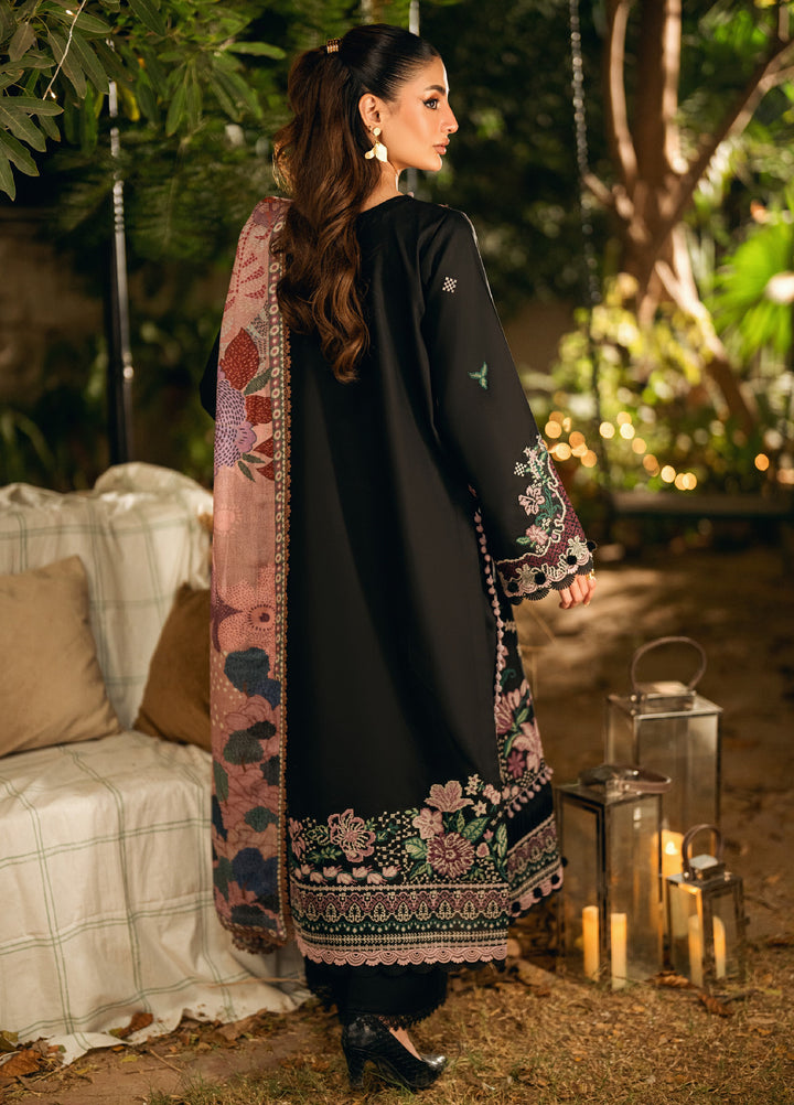Florent Serenity Embroidered Woolen Shawls Unstitched Marina Twill Suits 3 Piece FL25WS FL-4B - Winter Collection