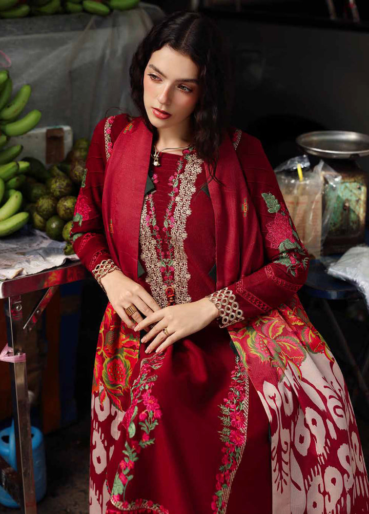 Poshima by Charizma Embroidered Peach Leather Suits Unstitched 3 Piece CZ25PW PSW5-01 - Winter Collection