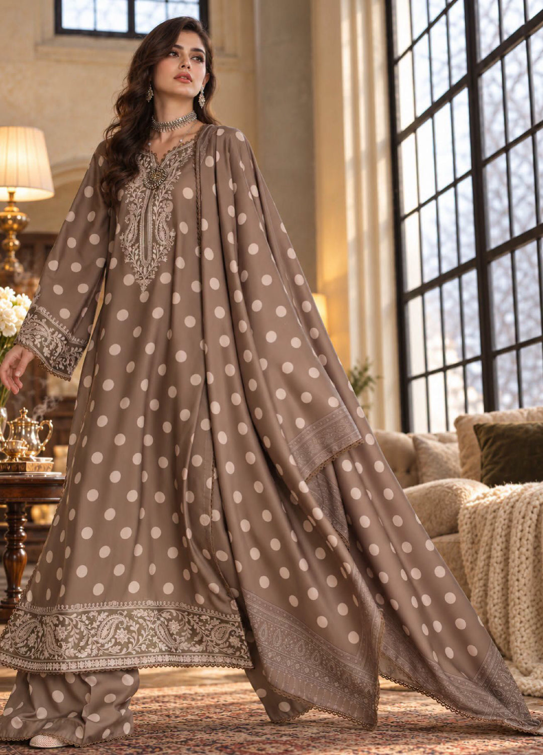Noor by Saadia Asad Unstitched Printed Linen 3 Piece Suit SA26UNL D8 A - Winter Collection