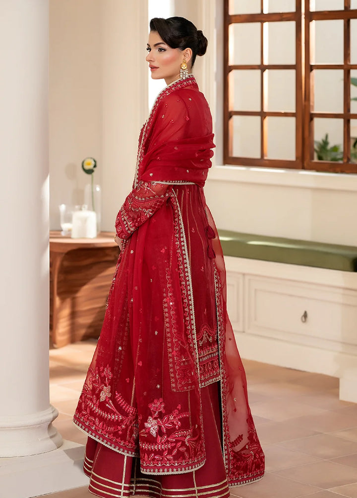 Yashfa Unstitched Hand Work Organza 4 Piece Suit BANUKSHA - Wedding Collection