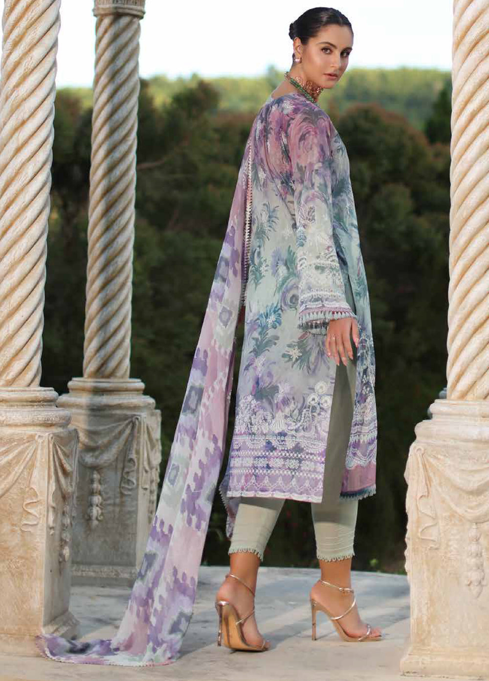 Signature Prints by Nureh Unstitched Embroidered Swiss Lawn 3 Piece Suit NU26SSL SP-199 - Festive Collection