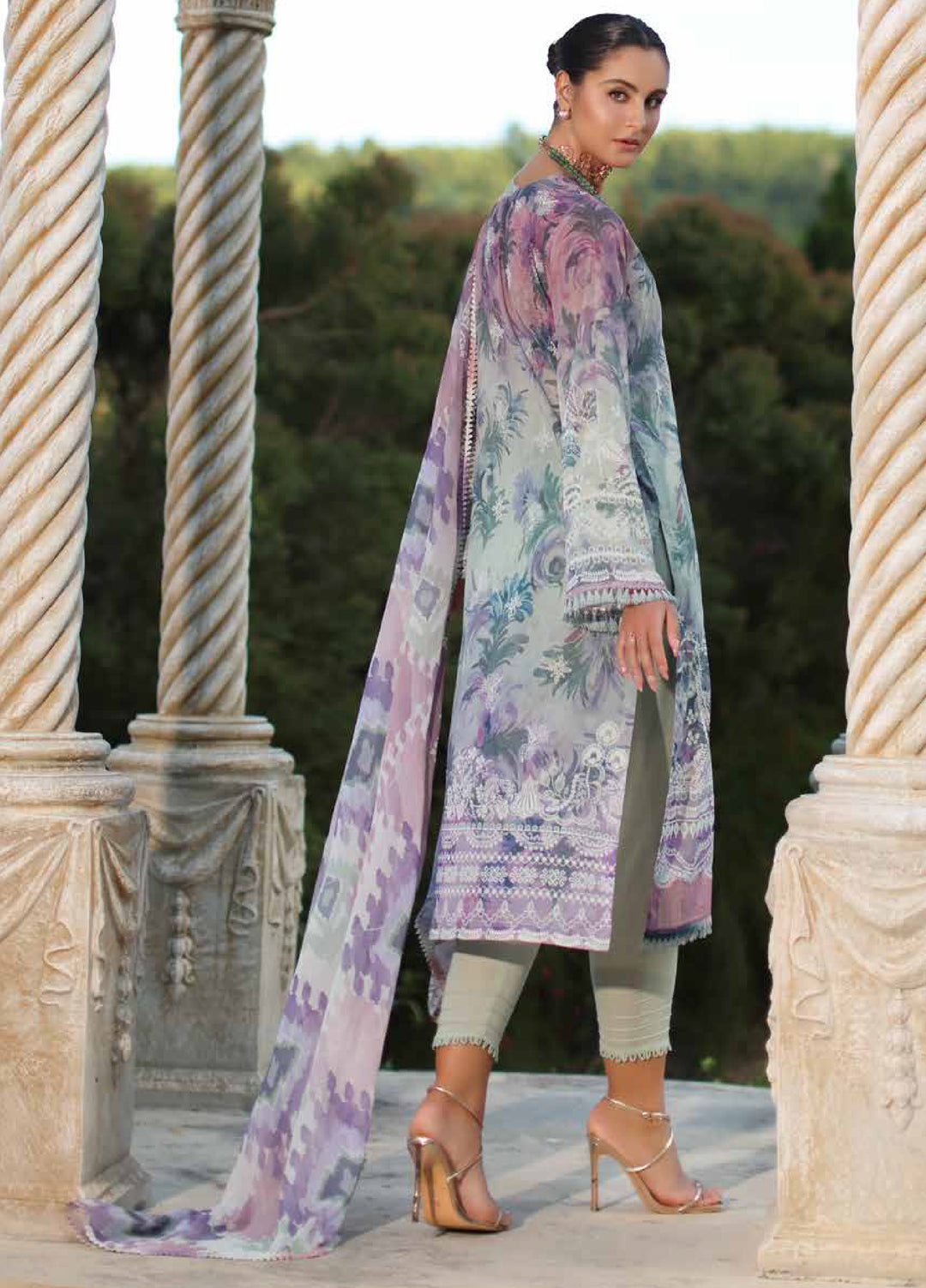 Signature Prints by Nureh Unstitched Embroidered Swiss Lawn 3 Piece Suit NU26SSL SP-199 - Festive Collection