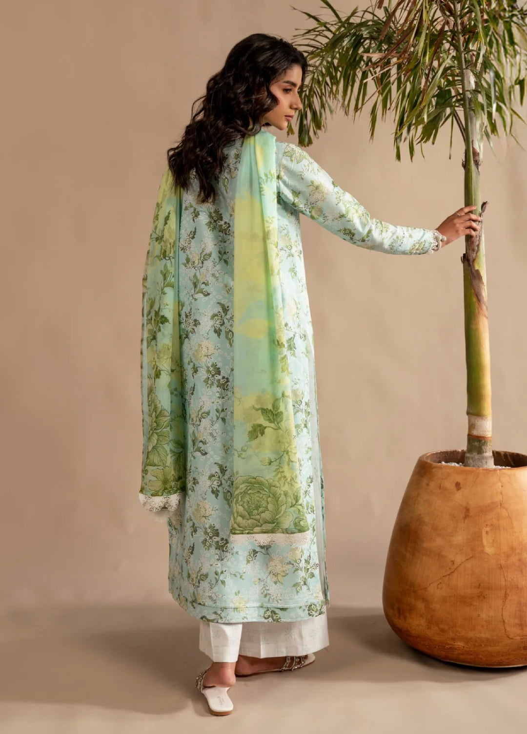 Meraki by Asifa and Nabeel Unstitched Embroidered Lawn 3 Pcs Suit AN26UM MSSL-12 Mint Mosaic - Summer