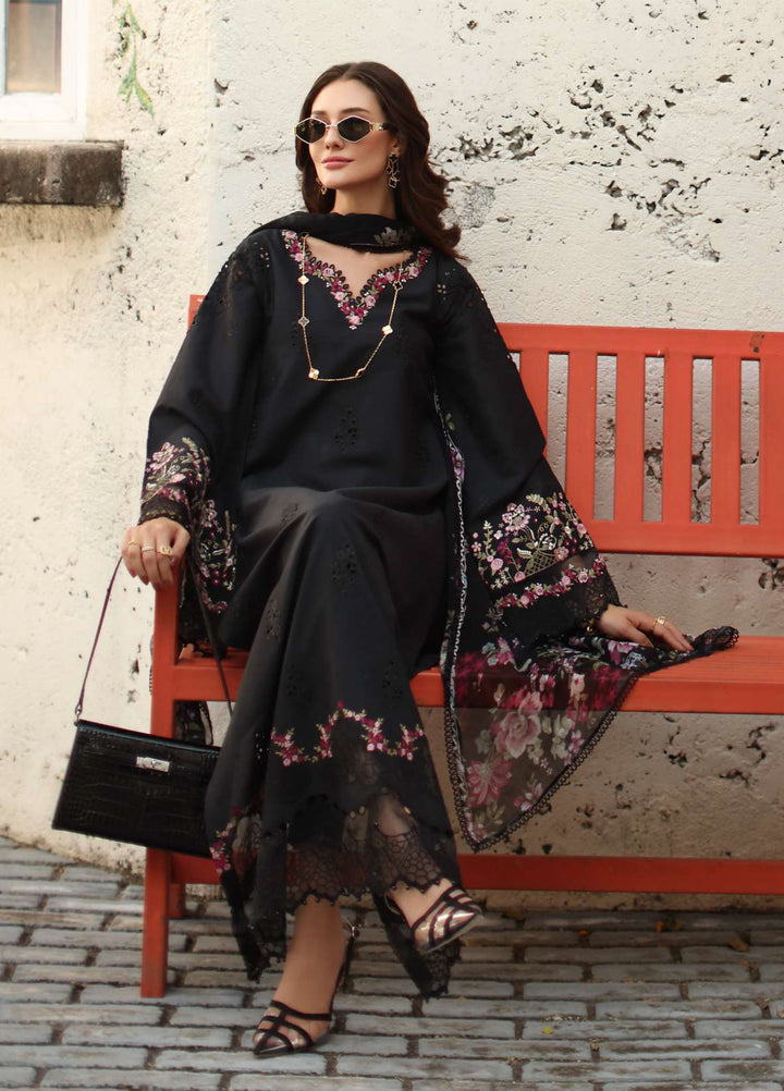 Noor Luxe by Saadia Asad Unstitched Embroidered Lawn 3 Piece Suit SA26UNL D-1B - Summer Collection