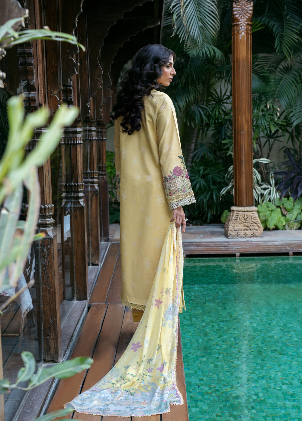 Florent Unstitched Embroidered Luxury Lawn 3 Piece Suit FL26FLL FZ-5A - Eid Collection