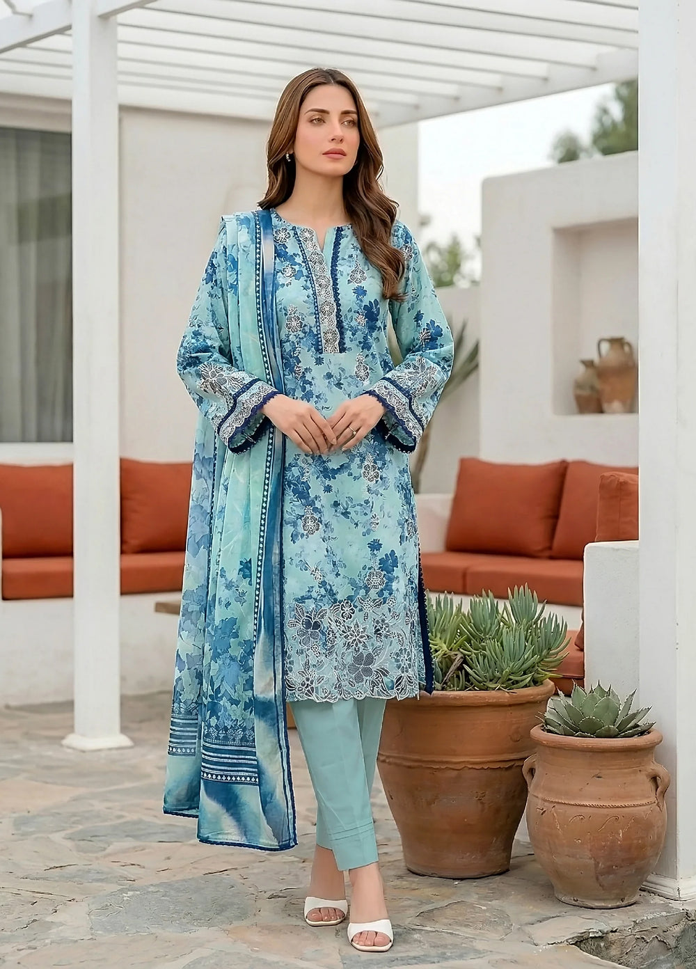Komal by Lakhany Unstitched Embroidered Lawn 3 Piece Suit LSM26ULK LG-RL-0464 - Summer Collection