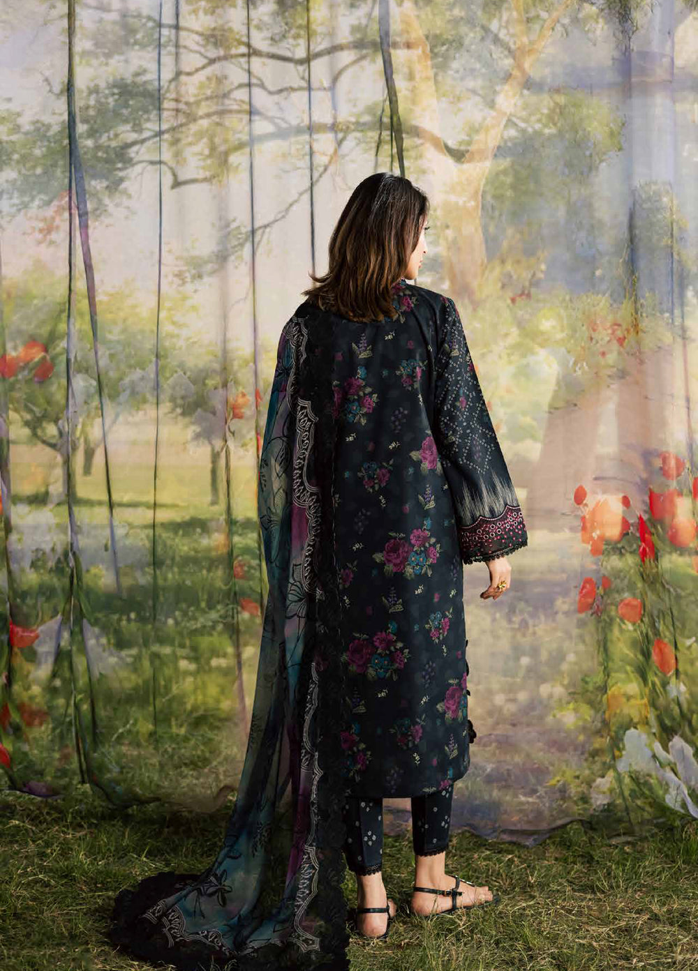 Bloom by Nureh Unstitched Embroidered Doria Lawn 3 Piece Suit NU26ULB BL-18 - Summer Collection