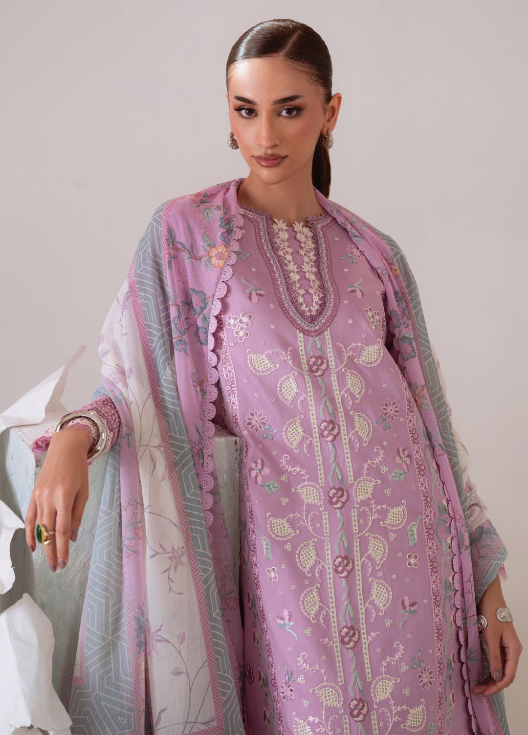 Miraal By Aabyaan Embroidered Chikankari Suits Unstitched 3 Piece ABY25MV D-AV-10-Mahveen - Winter Collection