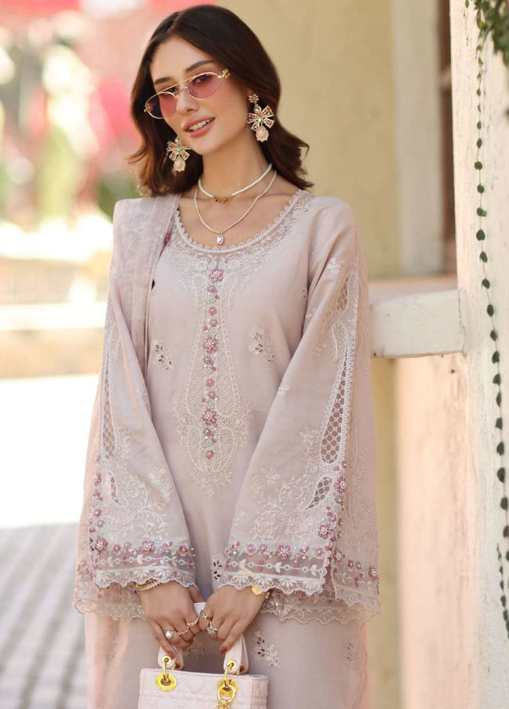 Noor Luxe by Saadia Asad Unstitched Embroidered Lawn 3 Piece Suit SA26UNL D-7A - Summer Collection