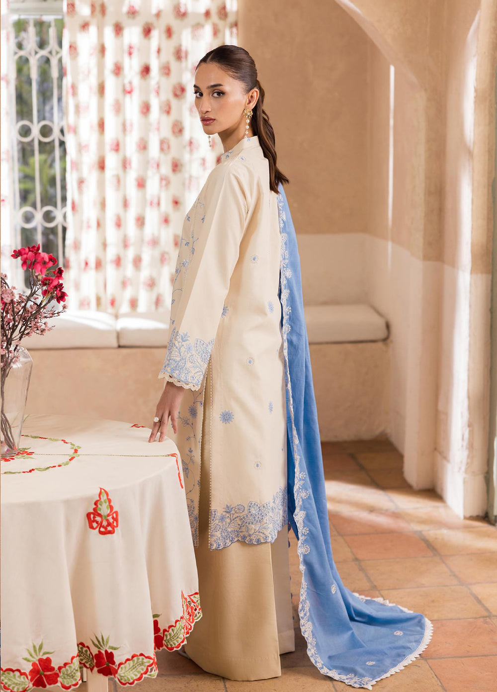 Nissa by Rajbari Unstitched Chikankari Embroidered Lawn 3 Piece Suit RB26UNCL D-2 - Summer Collection