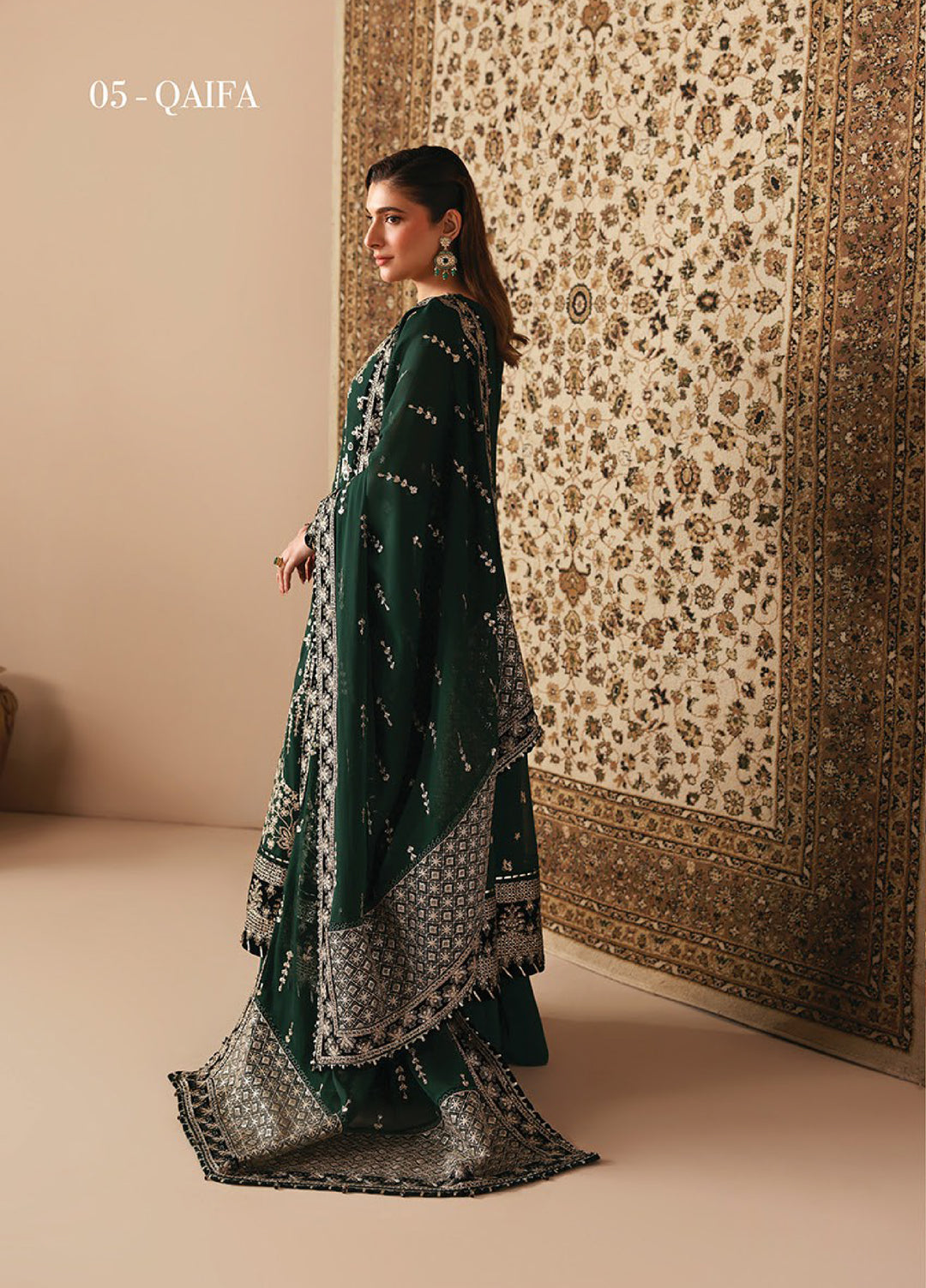 Neorah by Xenia Formals Unstitched Chiffon Embroidered 3 Piece Suit XE26UN D-5 QAIFA - Festive Collection