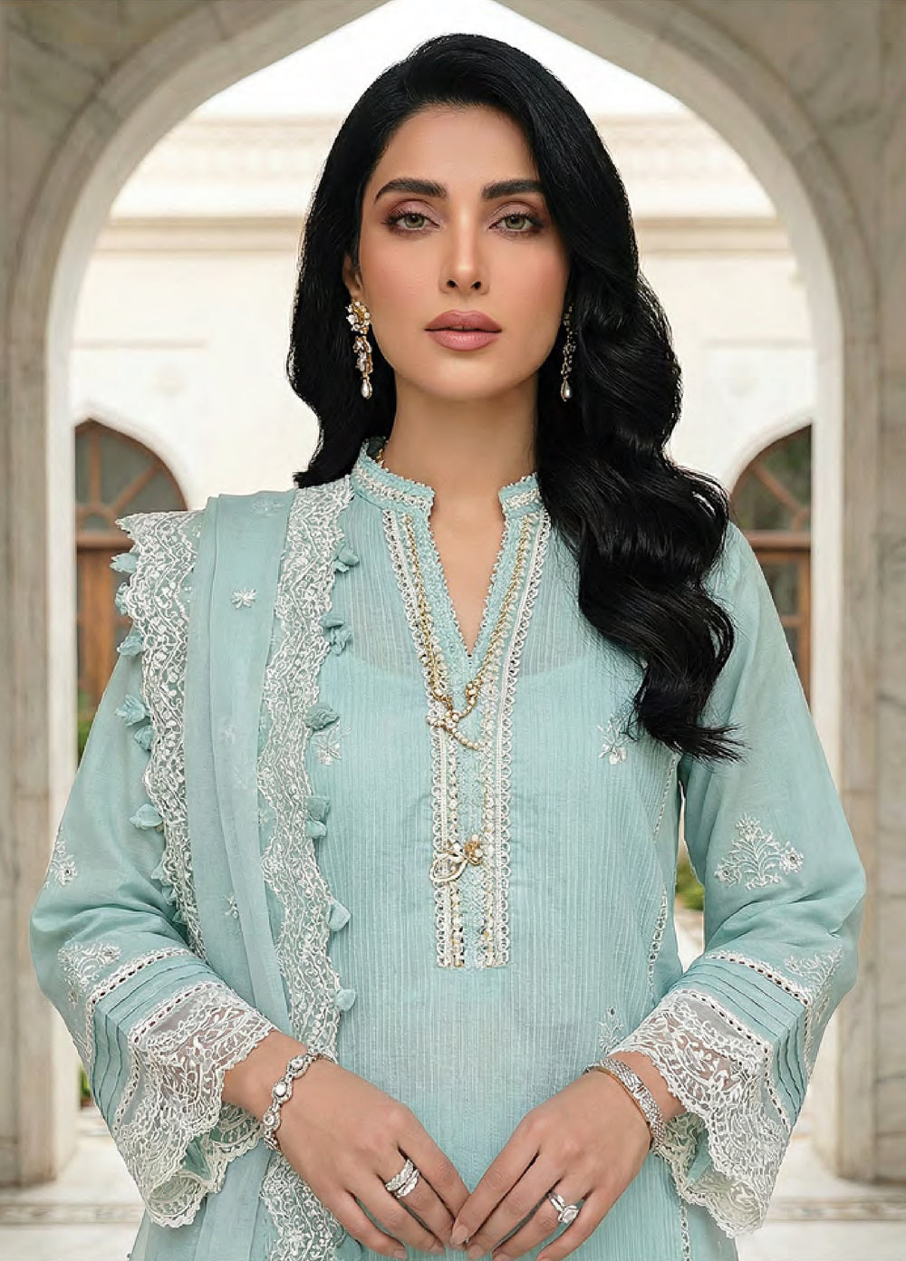 Lakhany Unstitched Embroidered Dobby Jacquard 3 Piece Suit LSM26UJE LG-RK-0136 - Eid Collection