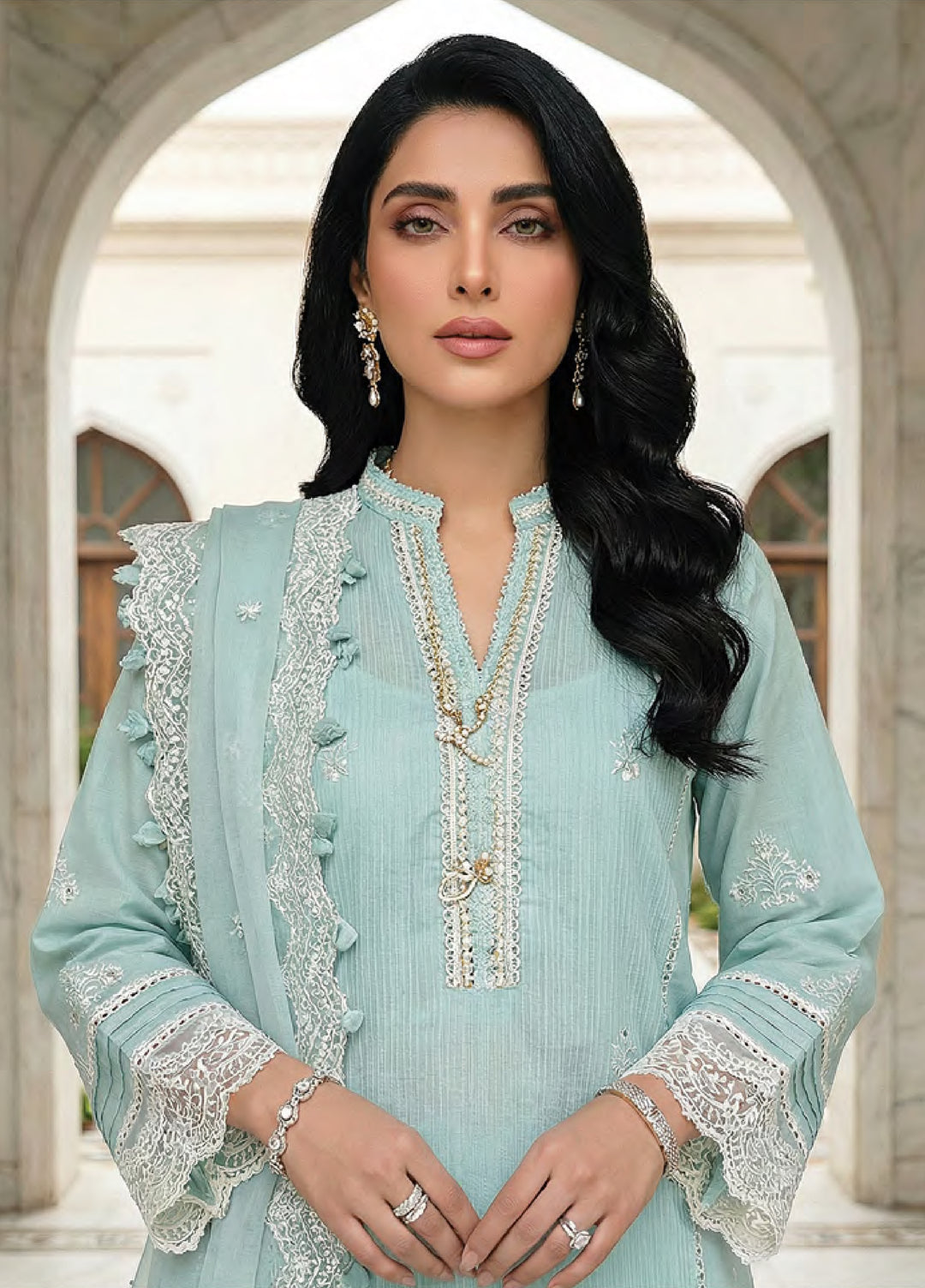 Lakhany Unstitched Embroidered Dobby Jacquard 3 Piece Suit LSM26UJE LG-RK-0136 - Eid Collection