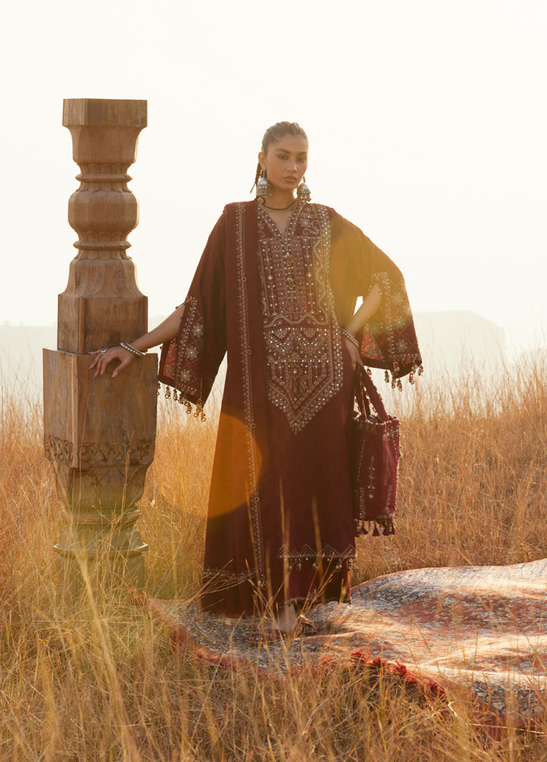 Zaha by Khadija Shah Unstitched Jacquard Embroidered Suits 3 Piece ZL25KW SASSI ZW25-12 - Winter Collection