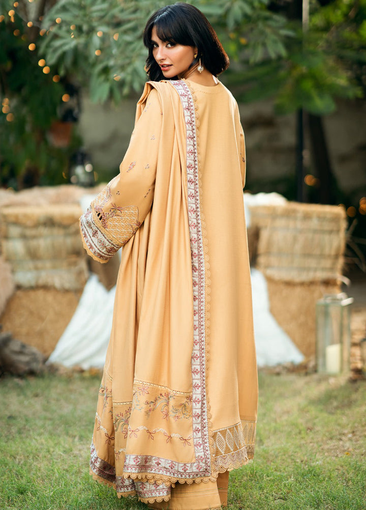 Florent Serenity Embroidered Woolen Shawls Unstitched Dobby Suits 3 Piece FL25WS FL-5A - Winter Collection