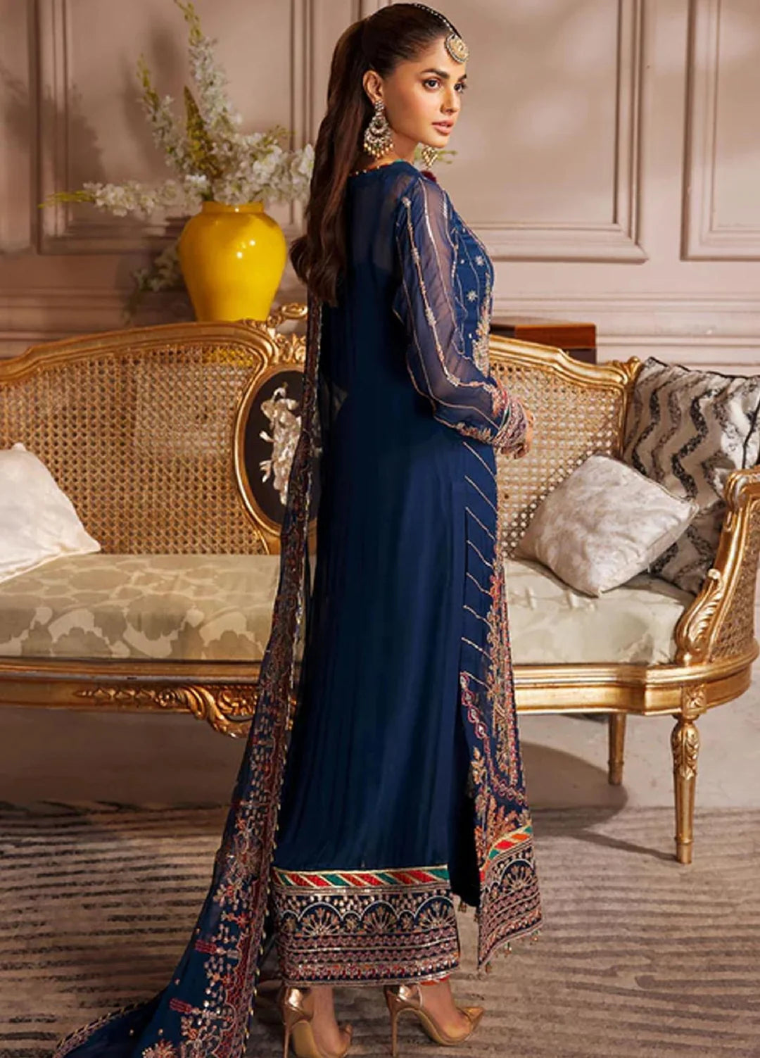Elaine by Emaan Adeel Unstitched Embroidered Chiffon 3 Piece Suit EL-02 - Festive Collection