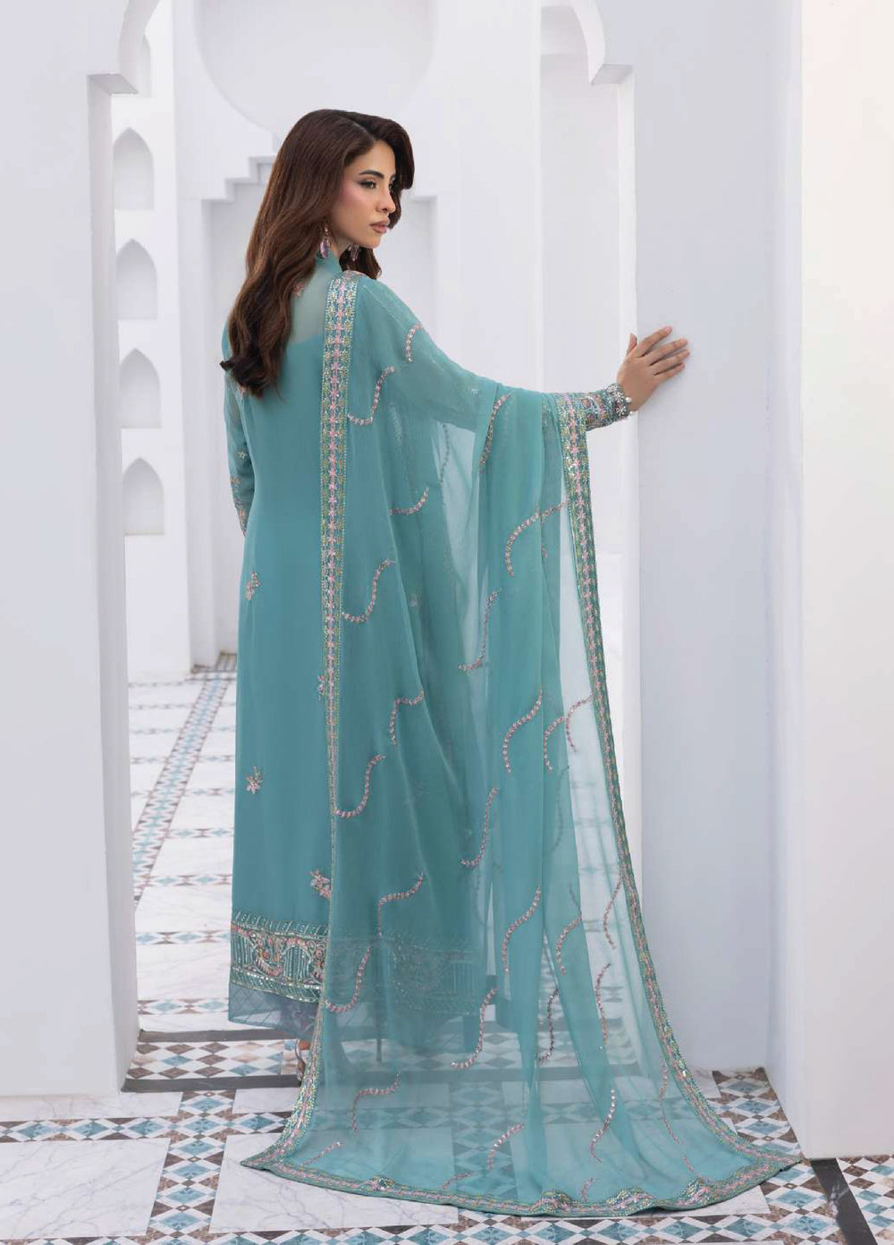 Maeri by Gulaal Unstitched Embroidered Chiffon 4 Piece Suit GL26UMC Desir D-49 - Festive Collection