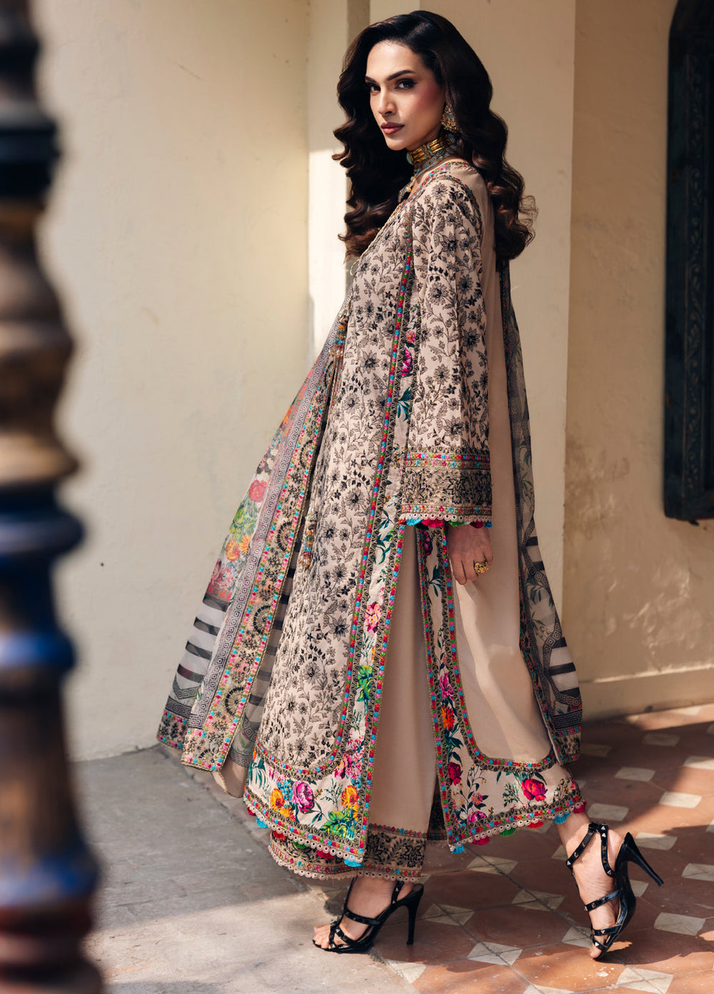 Charizma Unstitched Embroidered Luxury Lawn 3 Piece Suit CHR26ULL ED6-01 - Eid Collection