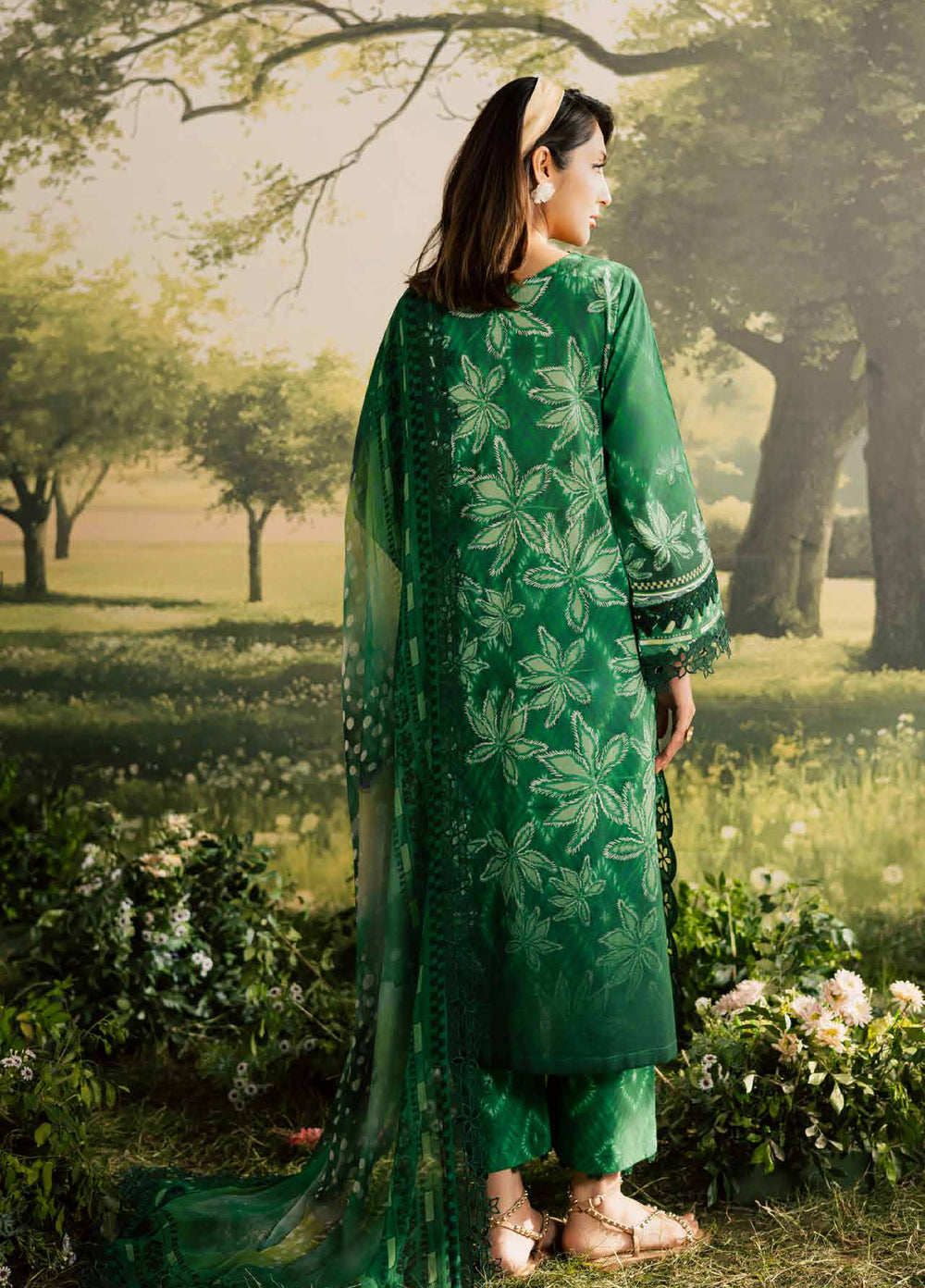 Bloom by Nureh Unstitched Embroidered Doria Lawn 3 Piece Suit NU26ULB BL-17 - Summer Collection
