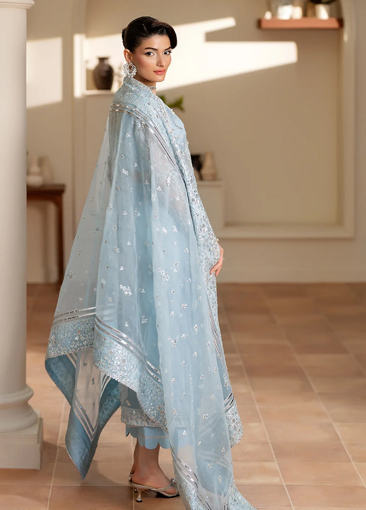 Yashfa Unstitched Hand Work Organza 4 Piece Suit ZINNIA - Wedding Collection
