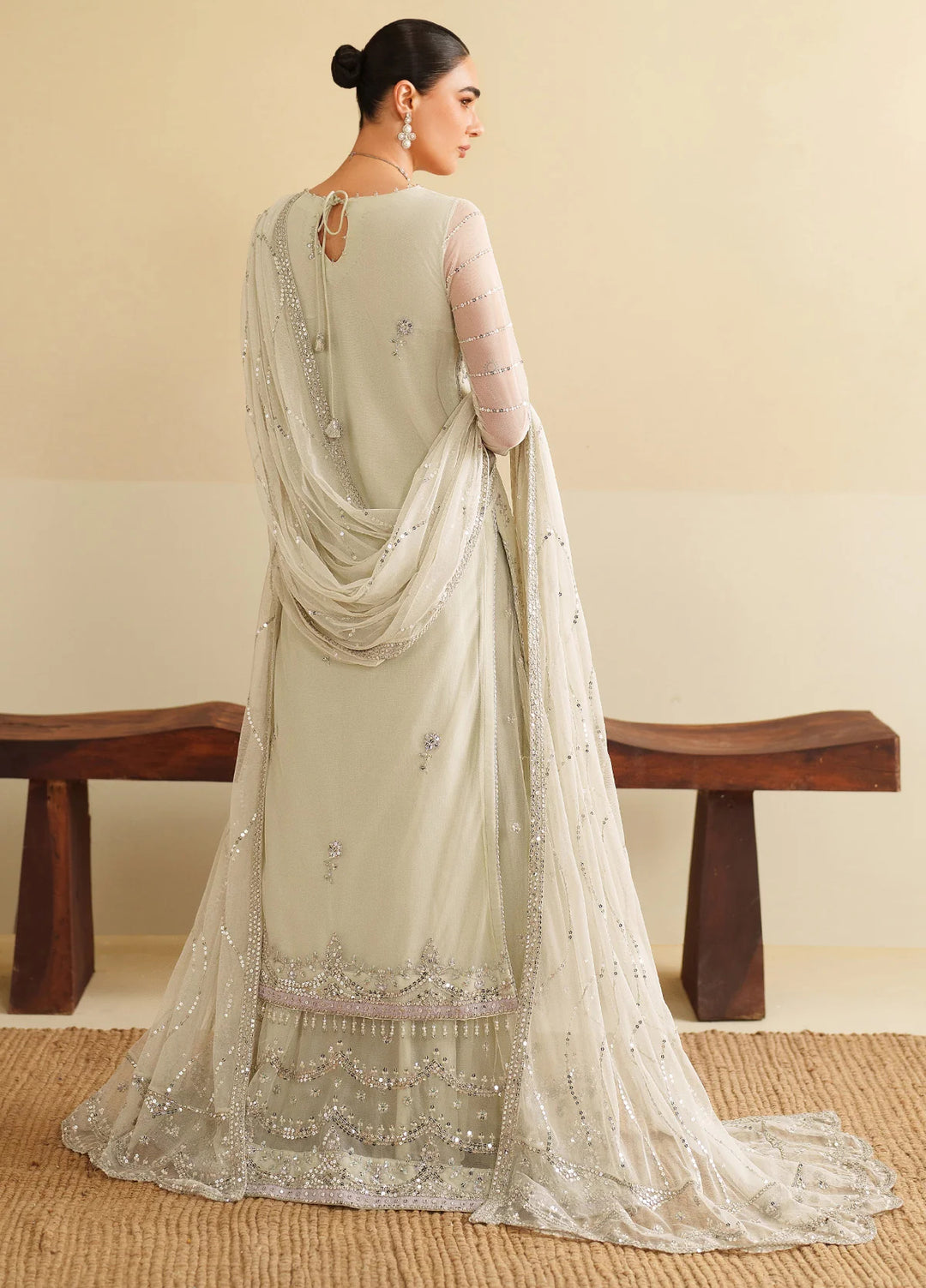 Zarif Unstitched Embroidered Net 3 Piece Suit ZR26UF Roohi RFE-02-Leemah - Festive Collection