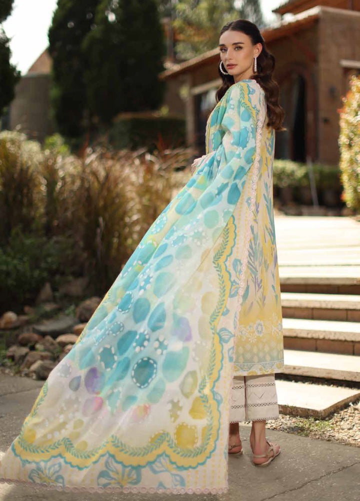 Signature Prints by Nureh Unstitched Printed Lawn Zari 3 Piece Suit NU26USLZ SP-206 - Summer Collection