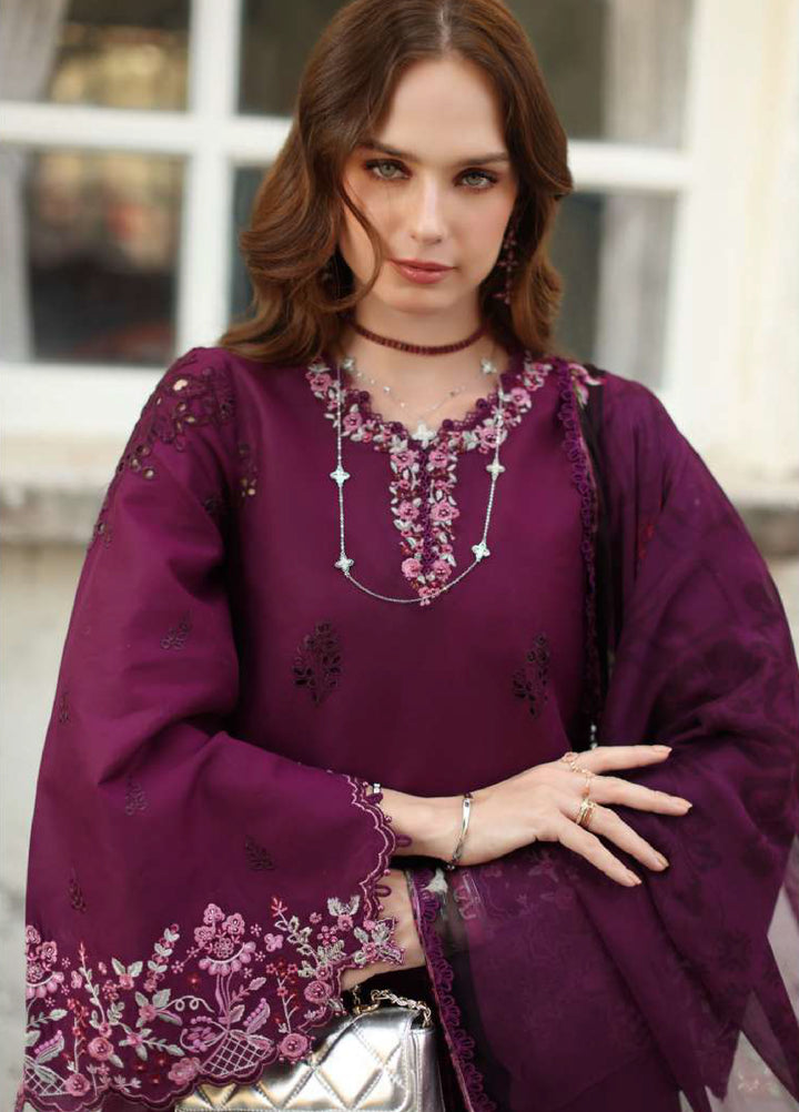 Noor Luxe by Saadia Asad Unstitched Embroidered Lawn 3 Piece Suit SA26UNL D-1A - Summer Collection