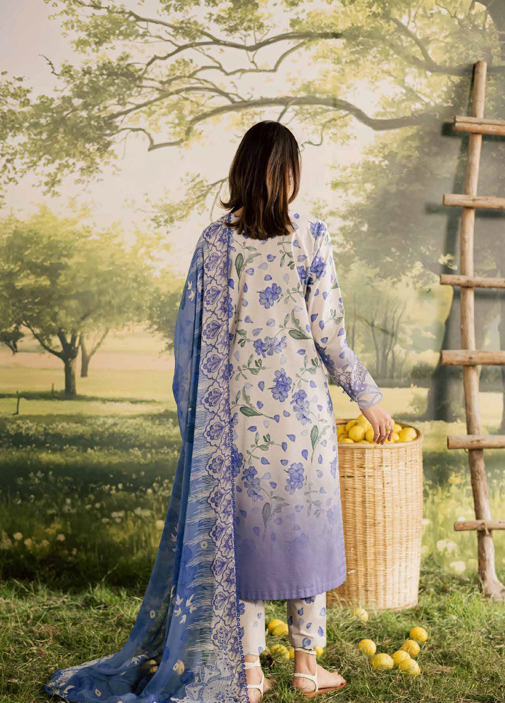 Bloom by Nureh Unstitched Embroidered Doria Lawn 3 Piece Suit NU26ULB BL-16 - Summer Collection