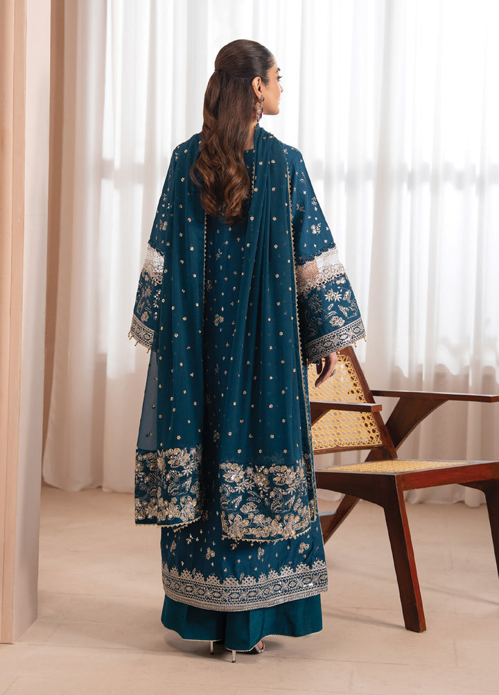 Zaeva by Xenia Formals Unstitched Embroidered Raw Silk 3 Piece Suit XE26UZF 02-SAZIL - Festive Collection