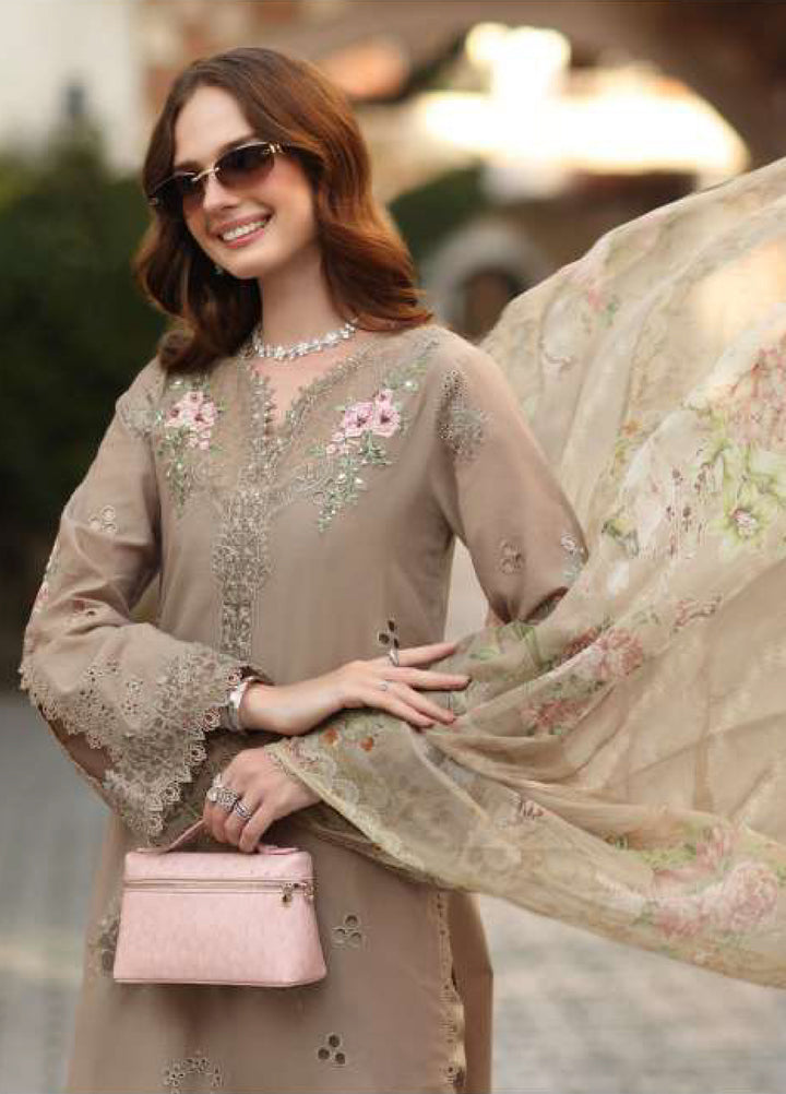Noor Luxe by Saadia Asad Unstitched Embroidered Lawn 3 Piece Suit SA26UNL D-3B - Summer Collection