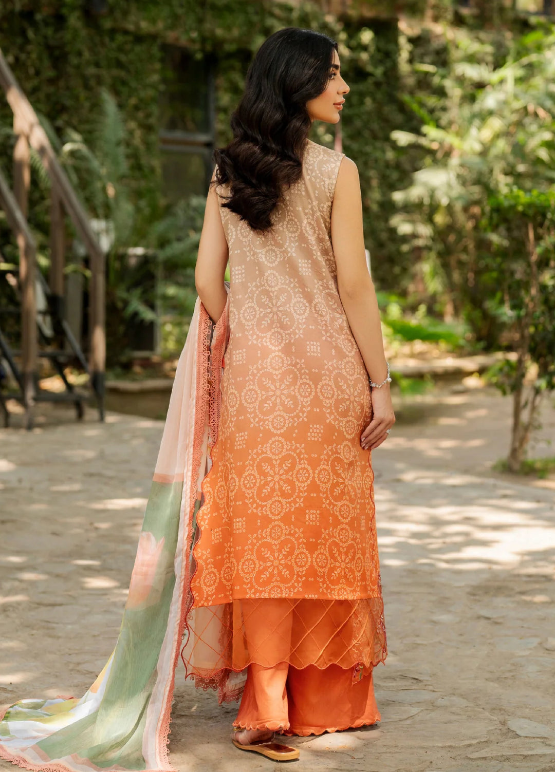 Meraki by Asifa and Nabeel Unstitched Embroidered Lawn 3 Pcs Suit AN26UM MSSL-02  Peach Sorbet - Summer
