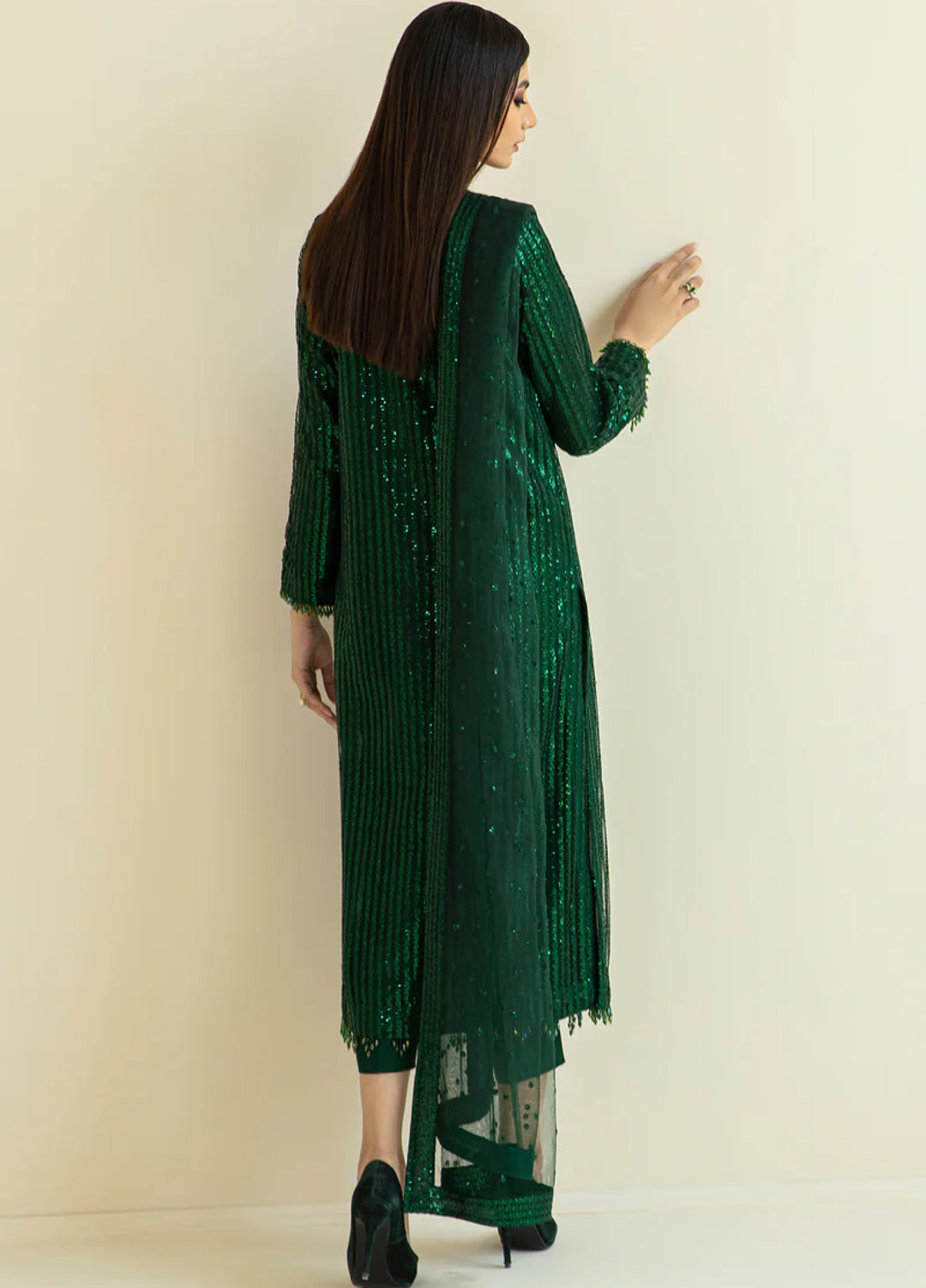 Chantelle by Baroque Unstitched Embroidered Net 3 Piece Suit BQ26UFC BQU-UF-D386 - Festive Collection