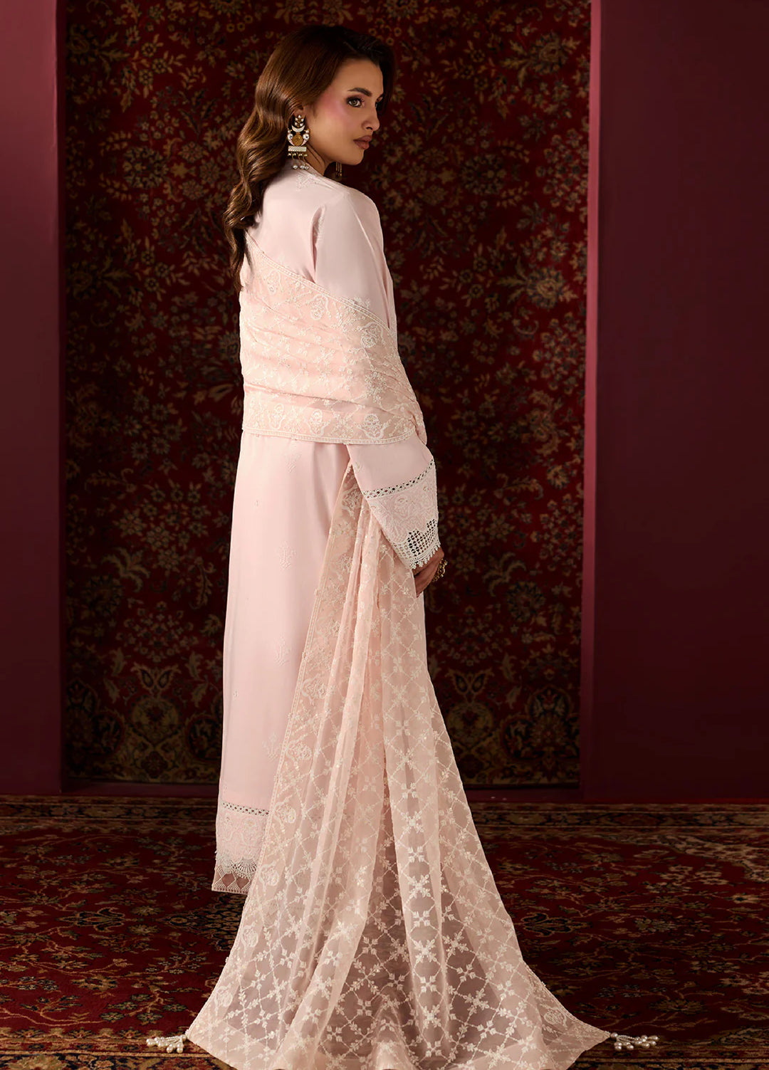 Alizeh Fashion Unstitched Embroidered Lawn 3 Piece Suit AF26ULE AF-EL-7058-CARMINE - Summer Collection