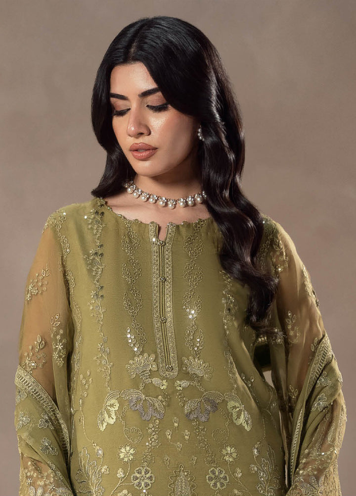 Afsanah by Lavish Premium Unstitched Chiffon Embroidered Suits 3 Piece LV25AC SAGE EMPRESS-05 - Festive Collection
