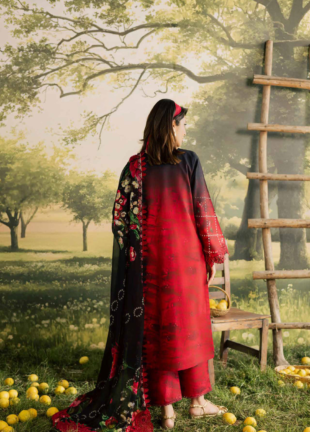 Bloom by Nureh Unstitched Embroidered Doria Lawn 3 Piece Suit NU26ULB BL-15 - Summer Collection