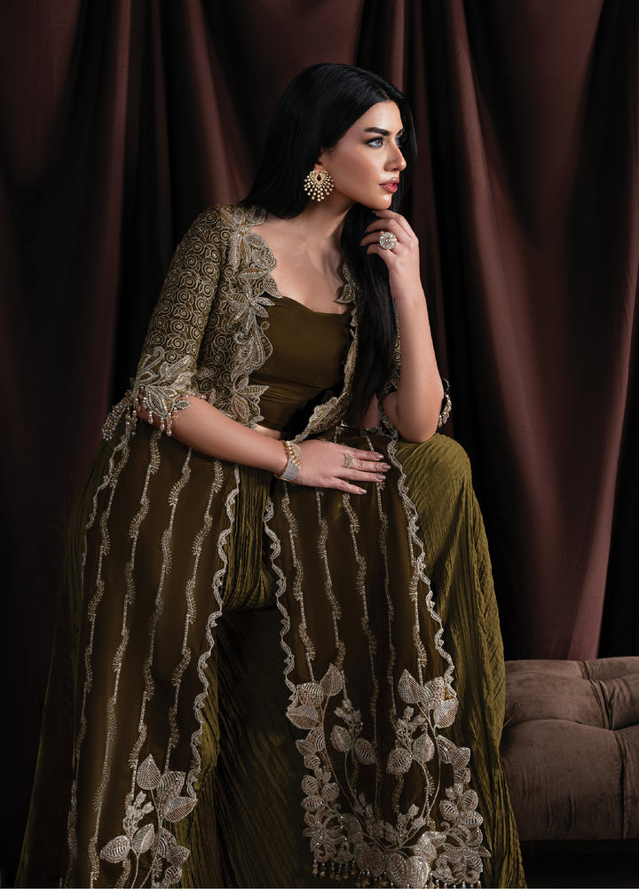Solene By Faiza Faisal Embroidered Velvet Suits Unstitched 3 Piece FF25SV WS25-0447 - Festive Collection