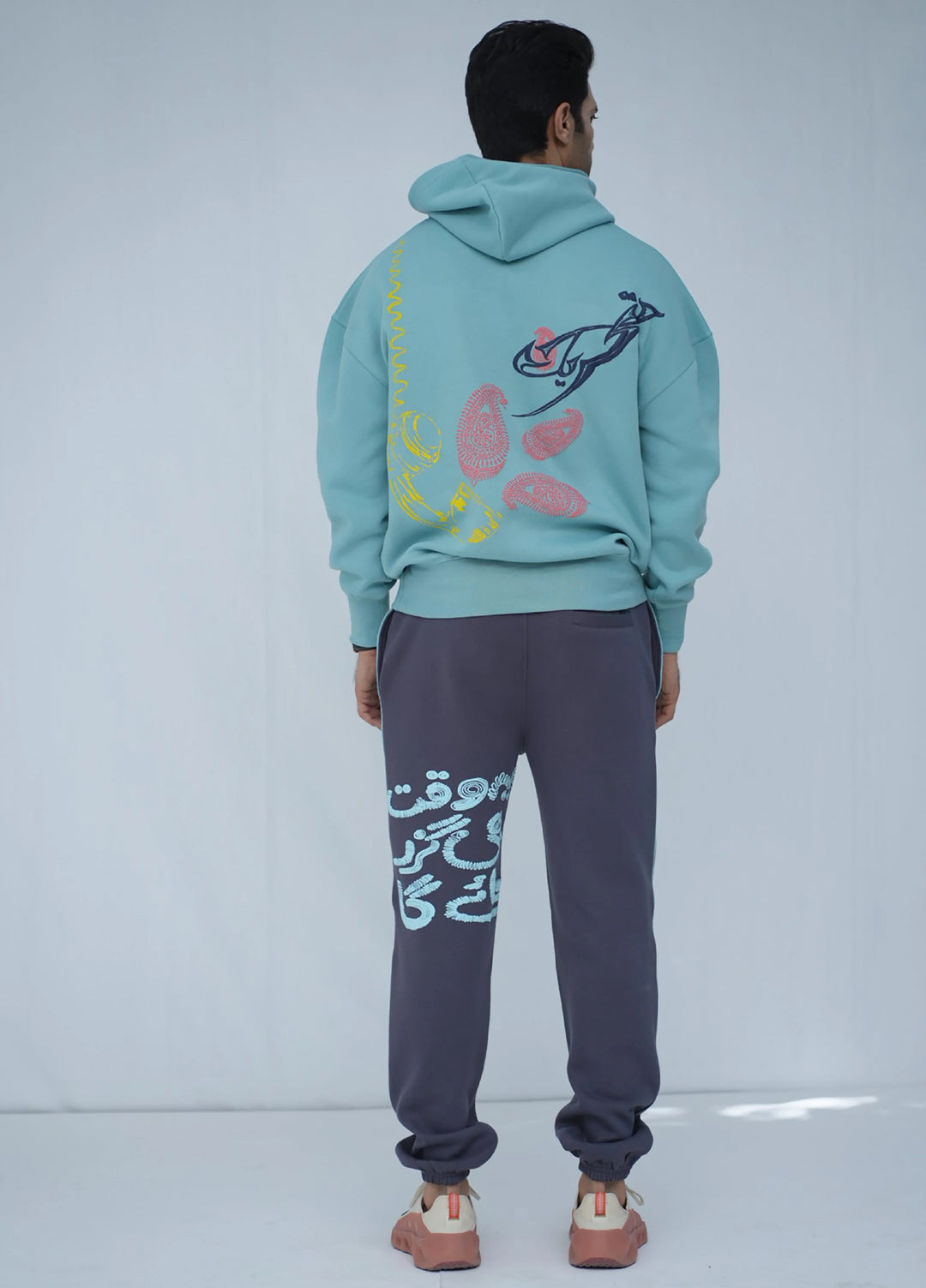 Movement Unisex Western 1 Piece Printed Fleece Calligraphy Patch Sweatpants - Winter Collection