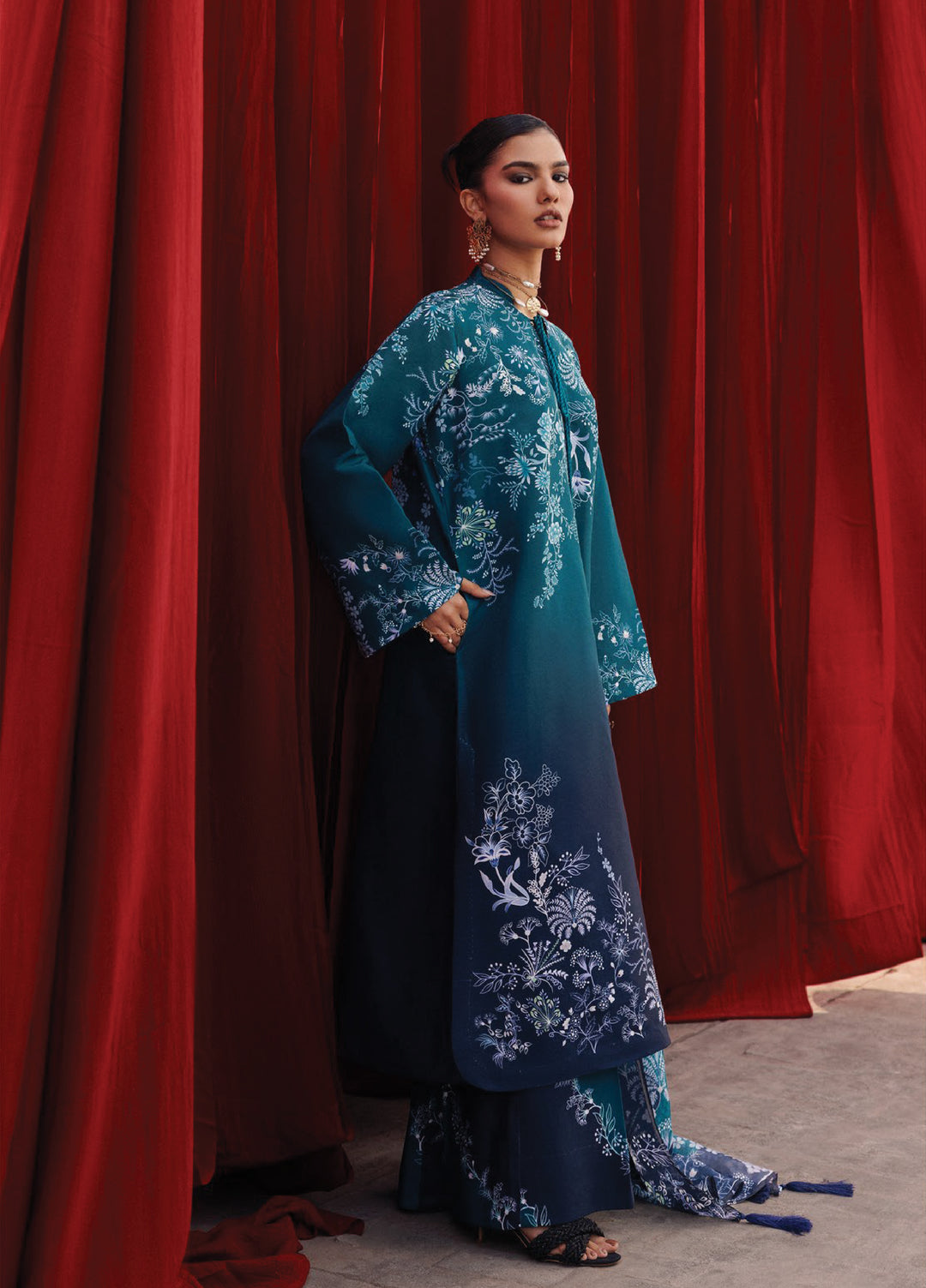 Aik Roz by Aik Atelier Unstitched Khaddar Printed Suits 3 Piece AIK25RK Look 07 - Winter Collection