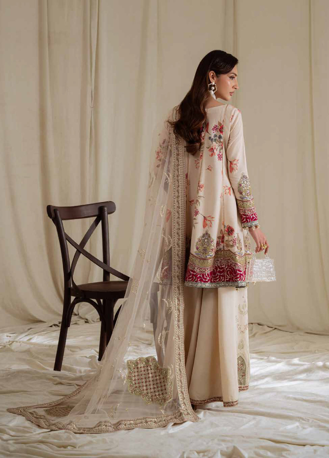 Omara By Nureh Unstitched Embroidered Raw Silk 3 Piece Suit NU26OUF NEL- 93 - Festive Collection