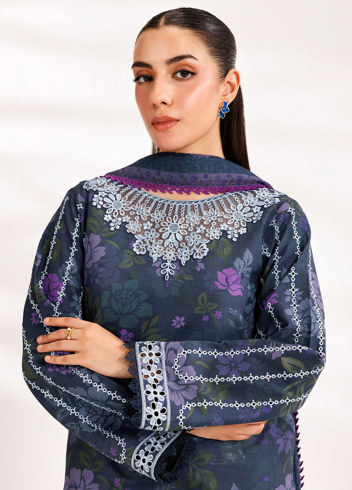 Farasha Unstitched Embroidered Lawn 3 Piece Suit FSH26UL D-2 Forest Moss - Summer Collection