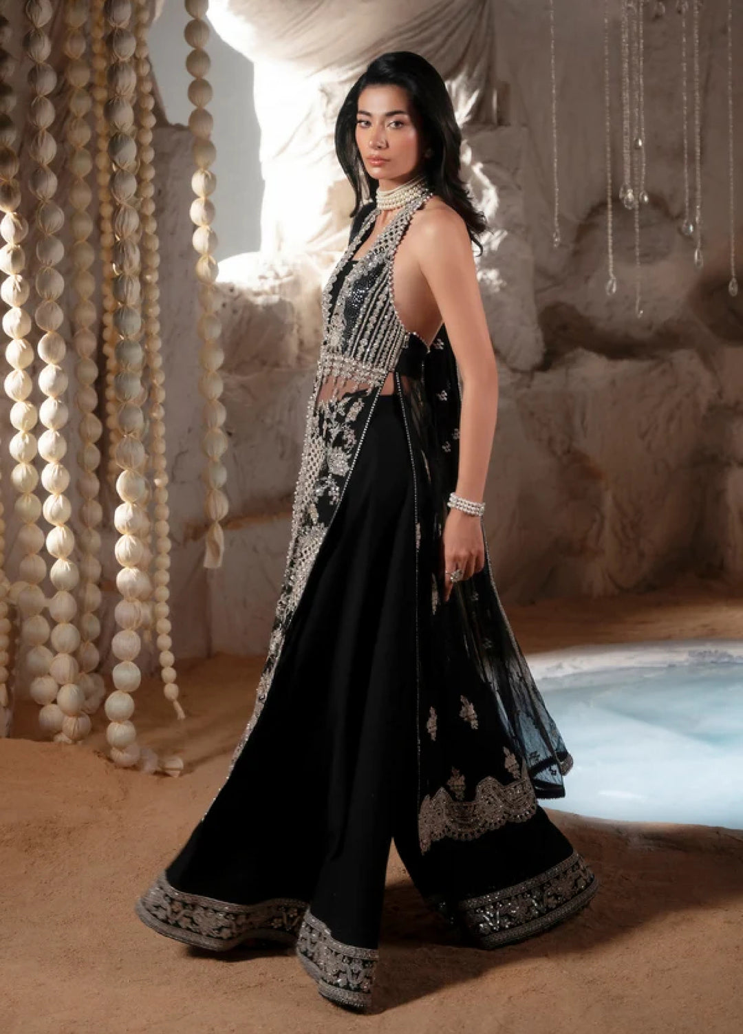 Blink by Zarizaa Unstitched Embroidered NET 3 Piece Suit ZB07-3UNE01B-2509 Darcy Z - Wedding Collection