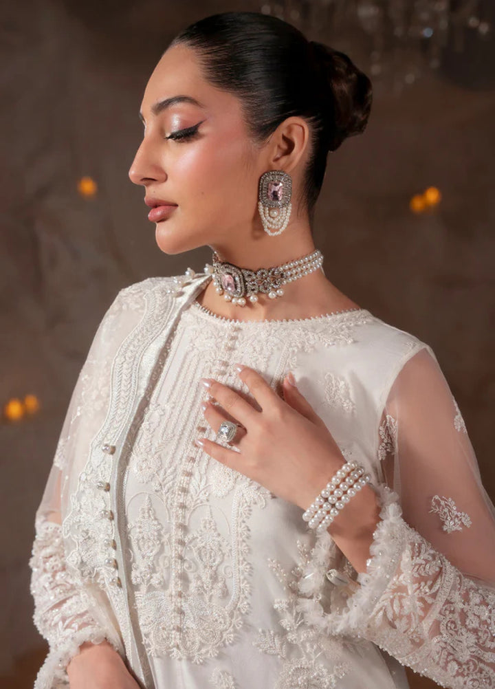 Blink by Zarizaa Unstitched Embroidered NET 3 Piece Suit ZB07-3UNE01B-2509 Pearl - Wedding Collection