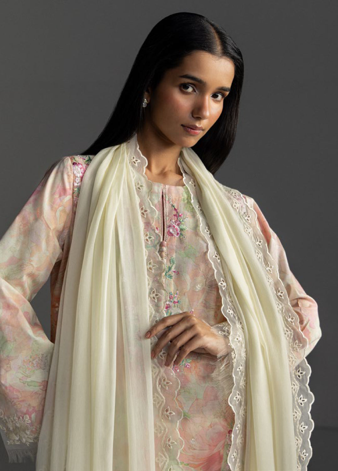 Coco by Zara Shahjahan Unstitched Embroidered Lawn 3 Piece Suit CZS26UL AIRA-6B - Summer Collection