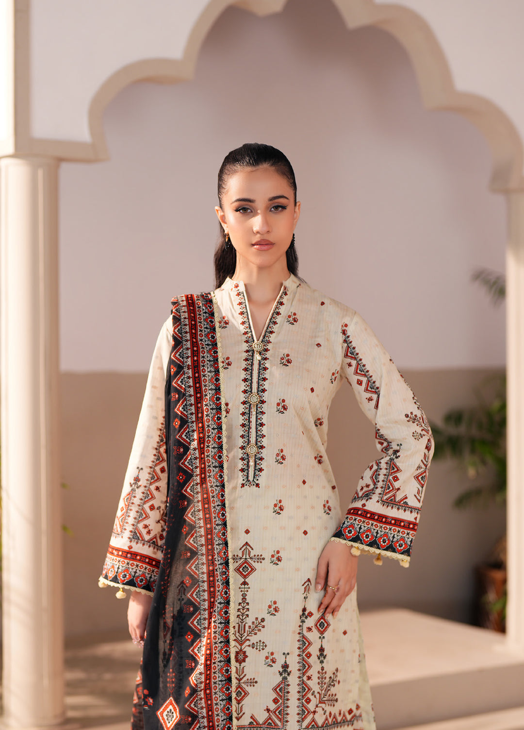 Regalia Textile Unstitched Printed Jacquard Lawn 3 Piece Suit RG26PUJL D-6 - Summer Collection