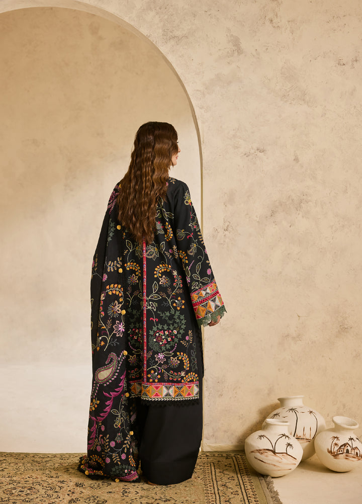 Zync by Florent One Nation Unstitched Khaddar Embroidered Suits 3 Piece FL25ON FL-2A - Winter Collection