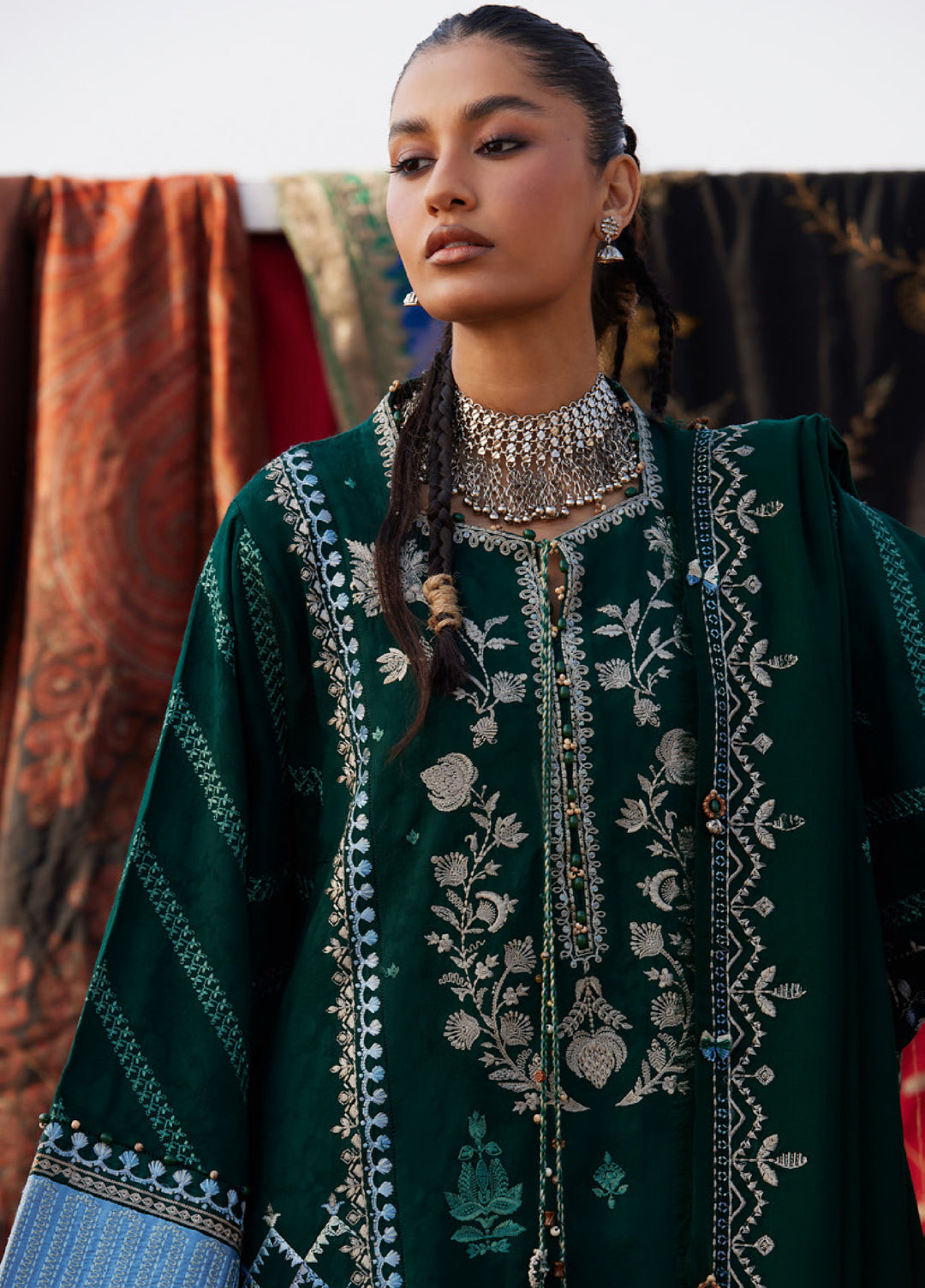 Zaha by Khadija Shah Unstitched Jacquard Embroidered Suits 3 Piece ZL25KW YASMIN ZW25-09 - Winter Collection