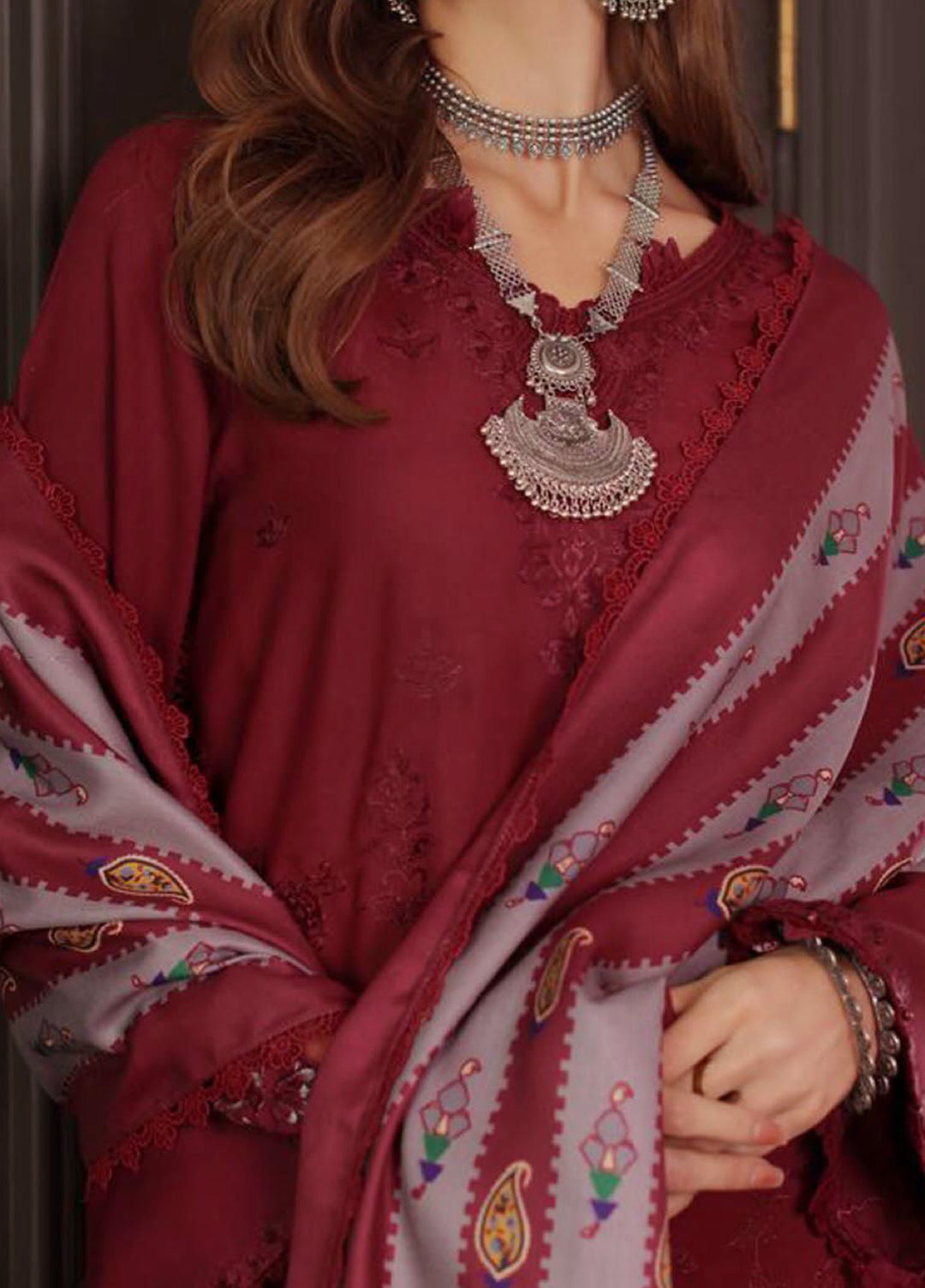 Noor by Saadia Asad Unstitched Embroidered Linen 3 Piece Suit SA26UNL D6 A - Winter Collection