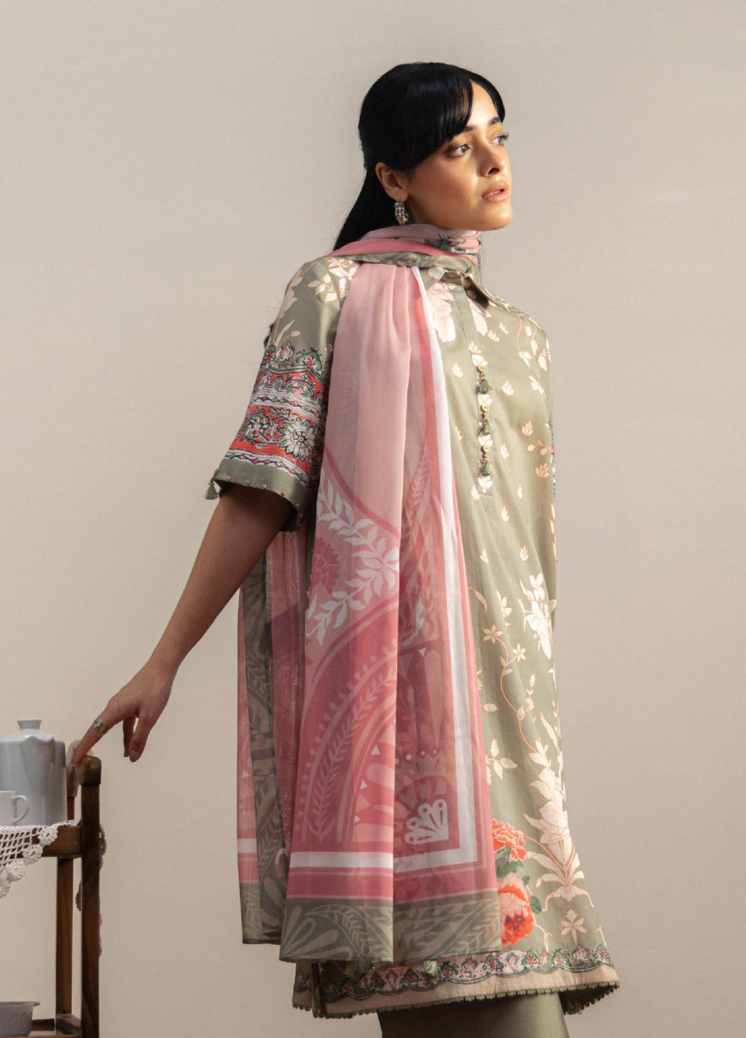 Coco by Zara Shahjahan Unstitched Printed Lawn 3 Piece Suit CZS26ULV ZEN-10A - Summer Collection